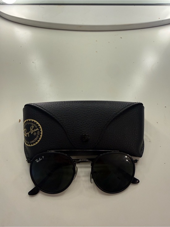 Ray-Ban Black Frame Round Double-Bridge Sunglasses **COMES WITH CASE main image 5